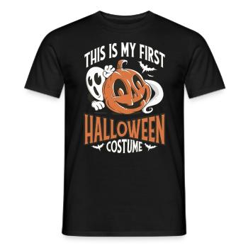 This is My 1st Halloween Costume With Boo Pumpkin - Männer T-Shirt - Schwarz - Vorne - AI Model Male 178 light (178cm)