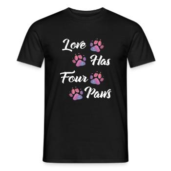 L’amour a quatre pattes chiens Amoureux des chiens Gassi - T-shirt homme - noir - Devant - AI Model Male 178 light (178cm)