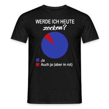 Werde Ich Heute Zocken Kreisdiagramm Gamer Spielen - Männer T-Shirt - Schwarz - Vorne - AI Model Male 178 light (178cm)