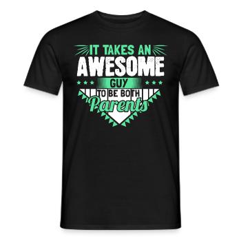 Single Father Single Children Gift Idea - Men's T-Shirt - black - Front - AI Model Male 178 light (178cm)