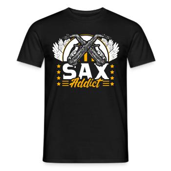 Saxophone Instrument de musique Idée cadeau musical - T-shirt homme - noir - Devant - AI Model Male 178 light (178cm)