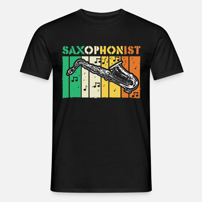Saxophon Jazz Geschenk - Männer T-Shirt - Schwarz