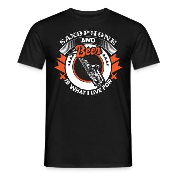 Saxophone Instrument de Musique Brass Band - T-shirt homme - noir - Devant - AI Model Male 178 light (178cm)