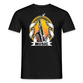 Saxophon Blues Konzert Geschenkidee - Männer T-Shirt - Schwarz - Vorne - AI Model Male 178 light (178cm)