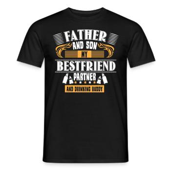 Cadeau de famille père et fils nouveau-né - T-shirt homme - noir - Devant - AI Model Male 178 light (178cm)