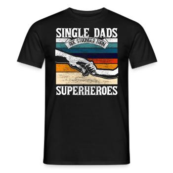 Idée cadeau Père Papa Célibataire - T-shirt homme - noir - Devant - AI Model Male 178 light (178cm)