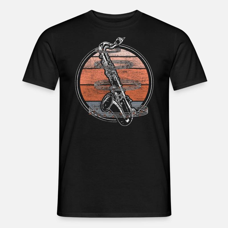 Saxophon Instrument Band Geschenk - Männer T-Shirt - Schwarz