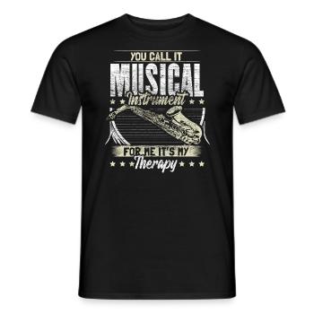 Saxophone Wind Instrument Musician Gift Idea - Men's T-Shirt - black - Front - AI Model Male 178 light (178cm)