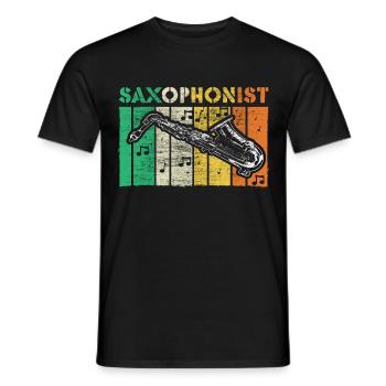 Saxophone Wind Instrument Musical Gift Idea - Men's T-Shirt - black - Front - AI Model Male 178 light (178cm)