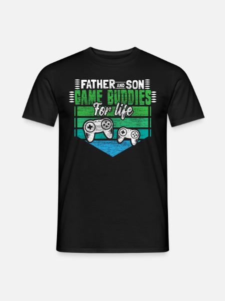 Father and son family - Men's T-Shirt - black