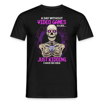 gamer gaming gaming video games gift - Men's T-Shirt - black - Front - AI Model Male 178 light (178cm)
