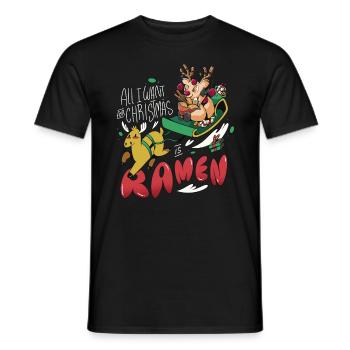 All i want for Christmas is Ramen apanische Nudeln - Männer T-Shirt - Schwarz - Vorne - AI Model Male 178 light (178cm)
