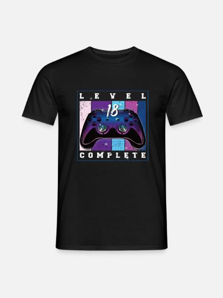 18th Birthday Boys Video Gamer Niveau 18 Terminé - T-shirt homme - noir