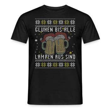 Glühen bis alle Lampen aus sind - Weihnachtsmarkt - Männer T-Shirt - Schwarz - Vorne - AI Model Male 178 light (178cm)