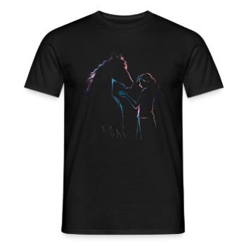 Pferde Mädchen Liebe Reiterin Pferd Liebhaber - Männer T-Shirt - Schwarz - Vorne - AI Model Male 178 light (178cm)