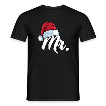 Santa Claus Cap Mr. Outfit for Christmas - Men's T-Shirt - black - Front - AI Model Male 178 light (178cm)
