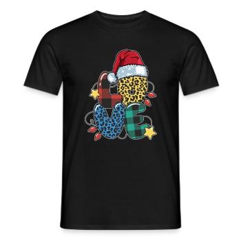 Amour , Amour Noël , Sapin de Noël - T-shirt homme - noir - Devant - AI Model Male 178 light (178cm)