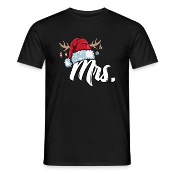 Santa Claus Cap Mrs. Outfit for Christmas - Men's T-Shirt - black - Front - AI Model Male 178 light (178cm)