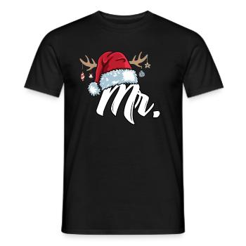Santa Claus Cap Mr. Outfit for Christmas - Men's T-Shirt - black - Front - AI Model Male 178 light (178cm)