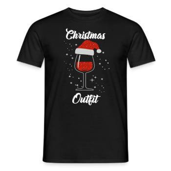 Wine Lovers Noël Chapeau de Noël Tenue Noël - T-shirt homme - noir - Devant - AI Model Male 178 light (178cm)