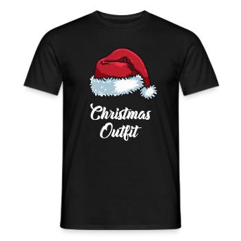 Christmas Outfit Partner Look Christmas Family - Men's T-Shirt - black - Front - AI Model Male 178 light (178cm)