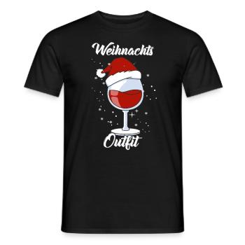 Wine Lovers Noël Chapeau de Noël Tenue Noël - T-shirt homme - noir - Devant - AI Model Male 178 light (178cm)