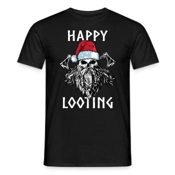 Viking Ugly Christmas – Valhalla Wikinger Outfit - Men's T-Shirt - black - Front - AI Model Male 178 light (178cm)