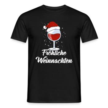 Wein Liebhaber Weihnachts Mütze Outfit Weihnachten - Männer T-Shirt - Schwarz - Vorne - AI Model Male 178 light (178cm)