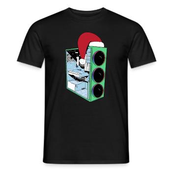 PC de jeu avec Beanie Funny Gambler Outfit Noël - T-shirt homme - noir - Devant - AI Model Male 178 light (178cm)