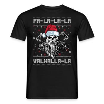 Viking Ugly Christmas – Valhalla Wikinger Outfit - Men's T-Shirt - black - Front - AI Model Male 178 light (178cm)