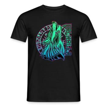Valhalla Wolf Odin Runes Boussole nordique - T-shirt homme - noir - Devant - AI Model Male 178 light (178cm)