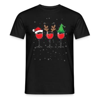 Wine Lovers Noël Chapeau de Noël Tenue Noël - T-shirt homme - noir - Devant - AI Model Male 178 light (178cm)