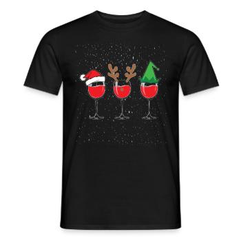 Wine Lovers Noël Chapeau de Noël Tenue Noël - T-shirt homme - noir - Devant - AI Model Male 178 light (178cm)