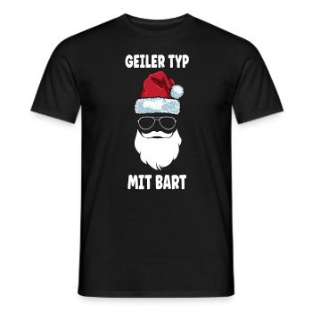 Geilertypmitbart Weihnachten Bartträger Bart - Männer T-Shirt - Schwarz - Vorne - AI Model Male 178 light (178cm)