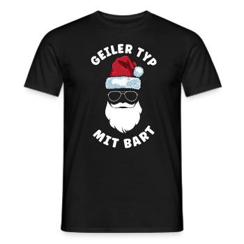 Geilertypmitbart Weihnachten Bartträger Bart - Männer T-Shirt - Schwarz - Vorne - AI Model Male 178 light (178cm)
