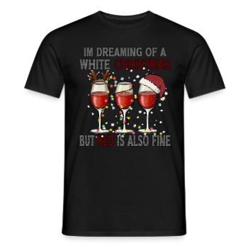 I'm Dreaming of a White Christmas but Red is also - Men's T-Shirt - black - Front - AI Model Male 178 light (178cm)
