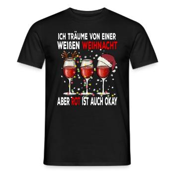 I dream of a white Christmas but red is - Men's T-Shirt - black - Front - AI Model Male 178 light (178cm)