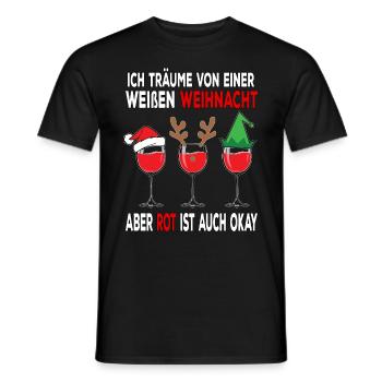 I dream of a white Christmas but red is - Men's T-Shirt - black - Front - AI Model Male 178 light (178cm)
