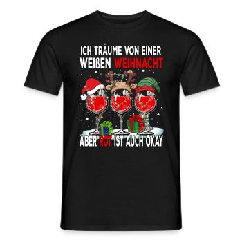I dream of a white Christmas but red is - Men's T-Shirt - black - Front - AI Model Male 178 light (178cm)