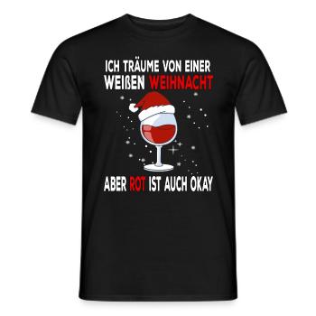 I dream of a white Christmas but red is - Men's T-Shirt - black - Front - AI Model Male 178 light (178cm)