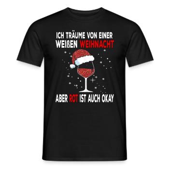 I dream of a white Christmas but red is - Men's T-Shirt - black - Front - AI Model Male 178 light (178cm)