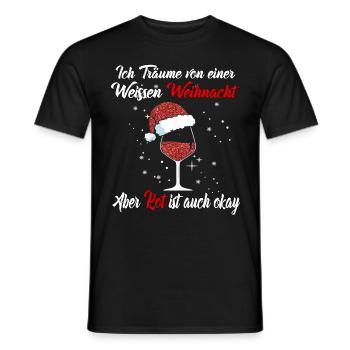 I dream of a white Christmas but red is - Men's T-Shirt - black - Front - AI Model Male 178 light (178cm)