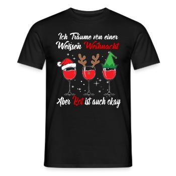 I dream of a white Christmas but red is - Men's T-Shirt - black - Front - AI Model Male 178 light (178cm)