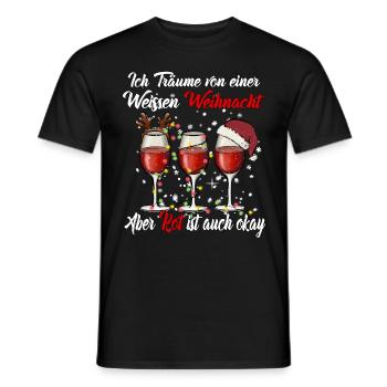 I dream of a white Christmas but red is - Men's T-Shirt - black - Front - AI Model Male 178 light (178cm)