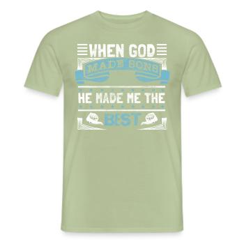 Miglior Figlio Padre Regalo - T-shirt uomo - verde salvia - Fronte - AI Model Male 178 light (178cm)
