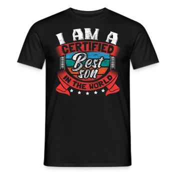 Idée de cadeau d’anniversaire du meilleur fils papa - T-shirt homme - noir - Devant - AI Model Male 178 light (178cm)