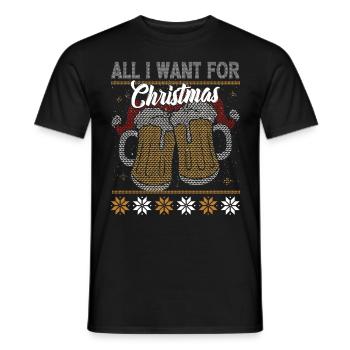 All I need for Christmas is BEER - Men's T-Shirt - black - Front - AI Model Male 178 light (178cm)