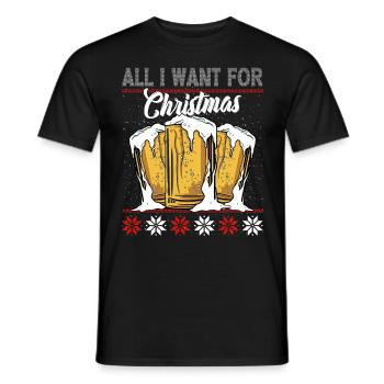 All I need for Christmas is BEER - Men's T-Shirt - black - Front - AI Model Male 178 light (178cm)