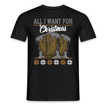 All I need for Christmas is BEER - Men's T-Shirt - black - Front - AI Model Male 178 light (178cm)