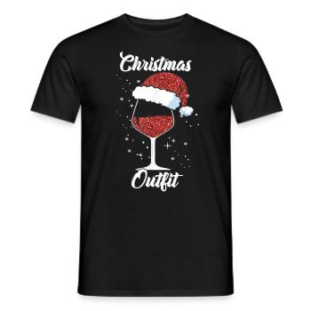 Wine Lovers Noël Chapeau de Noël Tenue Noël - T-shirt homme - noir - Devant - AI Model Male 178 light (178cm)